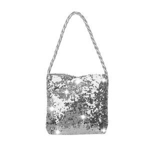 6775 Clutch Purse Sparkly Evening Bag Sequin Bucket Shoulder Handbag
